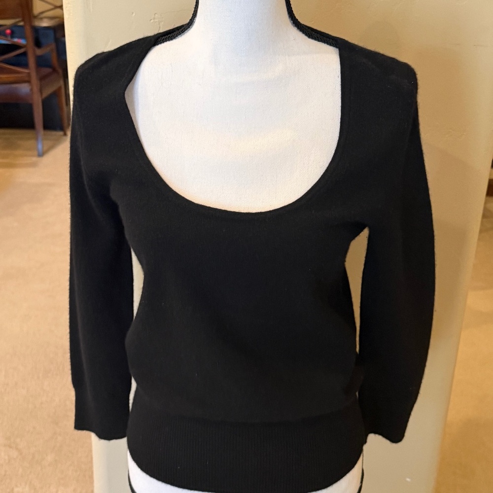 Michael Kors black scoop neck sweater